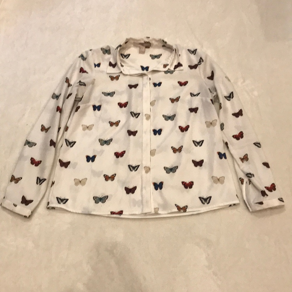 Butterfly Button Up Blouse